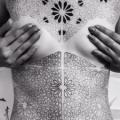 Side Belly Geometric Breast tattoo by Corey Divine