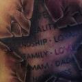 Shoulder Lettering Star 3d tattoo by Marked For Life