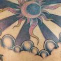 Back Sun Moon tattoo by Dr Mortiis Tattoo Clinic