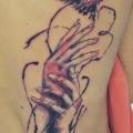 Seite Hand Vogel tattoo von Toko Lören Tattoo