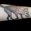 Arm Wolf Dotwork tattoo von Jan Mràz