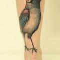 Calf Dotwork Bird tattoo by Jan Mràz