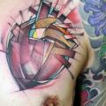 Brust Herz Abstrakt tattoo von Jan Mràz