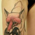 Fox Thigh tattoo by Jan Mràz