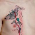 Chest Moth Abstract tattoo by Dead Romanoff Tattoo