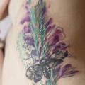 Flower Side Moth Water Color tattoo by Dead Romanoff Tattoo