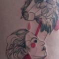 tatuaje Mujer Lobo Muslo Abstracto por Dead Romanoff Tattoo