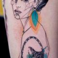tatuaje Mujer Muslo Abstracto por Dead Romanoff Tattoo