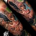 tatuaggio Braccio Realistici Rinoceronte di Piranha Tattoo Studio