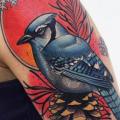 tatuaje Hombro Realista Pájaro por Piranha Tattoo Studio