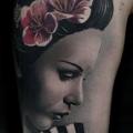 Shoulder Realistic Geisha tattoo by Piranha Tattoo Studio