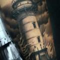 tatuaggio Braccio Realistici Faro di Fredy Tattoo