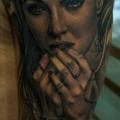 Shoulder Realistic Megan Fox tattoo by Fredy Tattoo