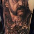 Shoulder Portrait Realistic Lemmy Motorhead tattoo by Fredy Tattoo