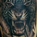 Realistic Tiger Thigh tattoo by Fredy Tattoo