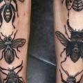 Old School Leg Insect tattoo by Philip Yarnell