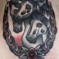 Old School Neck Horse tattoo by Philip Yarnell