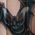 Old School Bat tattoo by Philip Yarnell