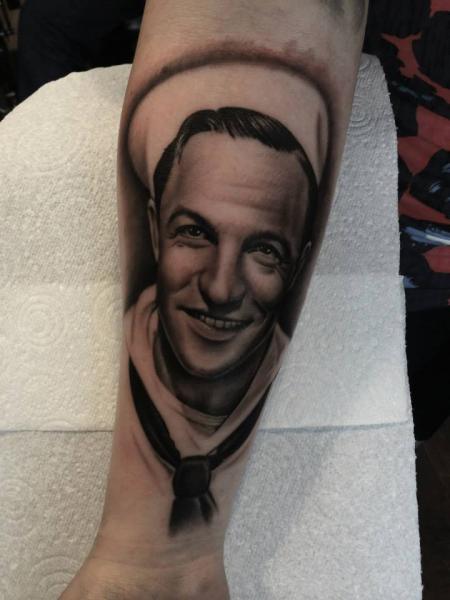 Arm Portrait Realistic Tattoo by Pete the Thief