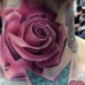 Realistic Flower Neck Rose tattoo by Pete the Thief