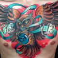 Chest Owl Belly tattoo by The Art of London