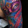 Shoulder Fantasy Mask tattoo by The Art of London