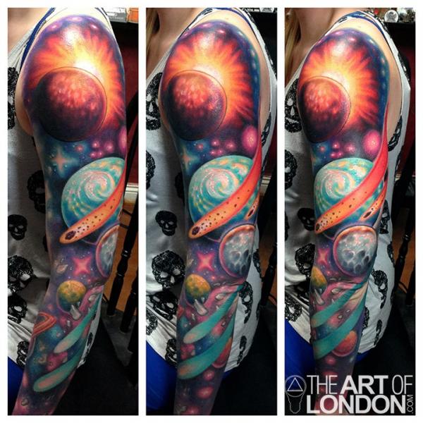 Sleeve Planet Space Tattoo by The Art of London
