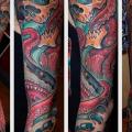 Skull Shark Octopus Sleeve tattoo by The Art of London