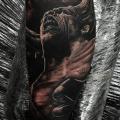 Fantasy Calf Demon tattoo by Drew Apicture