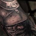 Realistic Foot Samurai tattoo by Drew Apicture