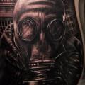 Realistic Gas Mask tattoo by Drew Apicture