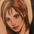Shoulder Portrait Realistic tattoo by Synergik Tattoo