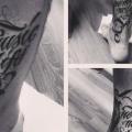Waden Leuchtturm Fonts tattoo von Rock n Ink Tattoo