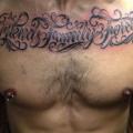 Chest Lettering Fonts tattoo by Rock n Ink Tattoo
