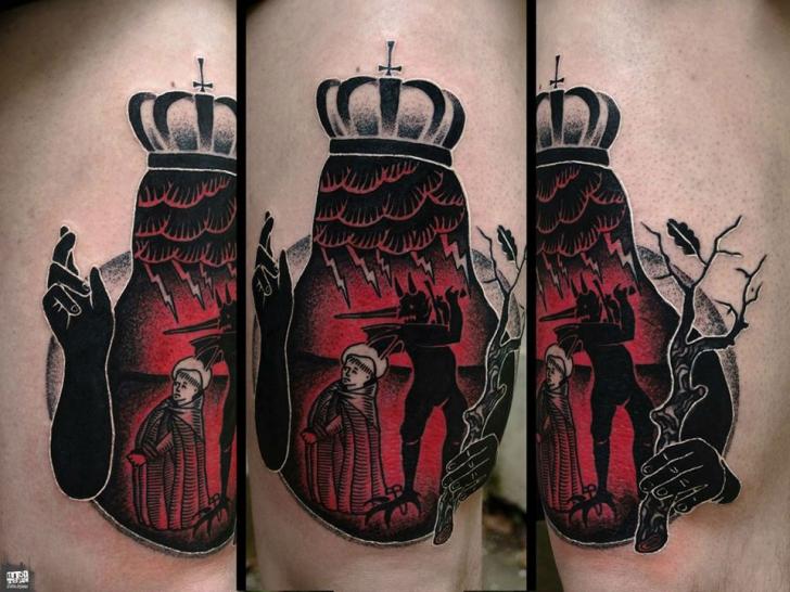 Tatuagem Diabo Coroa por Rock n Ink Tattoo