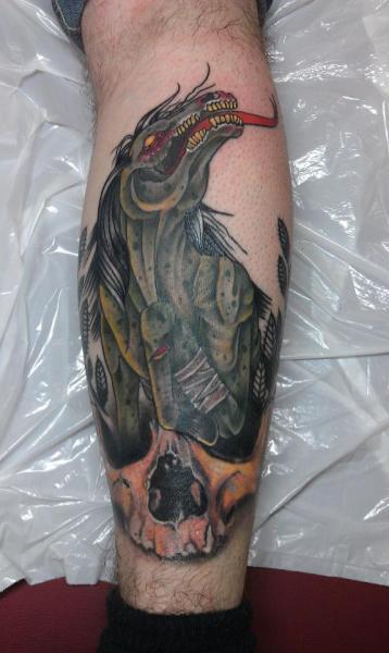 Calf Skull Horse Tattoo by Last Angels Tattoo