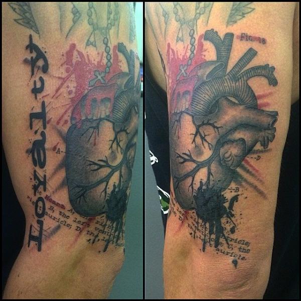 Heart Trash Polka Tattoo by Last Angels Tattoo