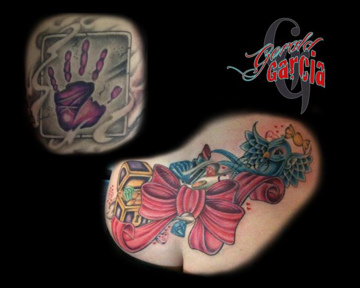 Tatuaż Kokardka Wróbel przez Last Angels Tattoo