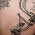 Leuchtturm Rücken Abstrakt tattoo von Anthony Ortega