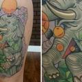 tatuaggio Elefante Coscia Astratto di Anthony Ortega