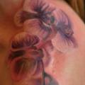 Shoulder Realistic Flower tattoo by Atrixtattoo