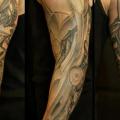 Arm Biomechanical Sleeve tattoo by White Rabbit Tattoo