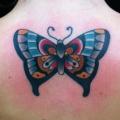 New School Back Butterfly tattoo by Dagger & Lark Tattoo