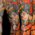 Japanische Geisha Sleeve tattoo von Dagger & Lark Tattoo