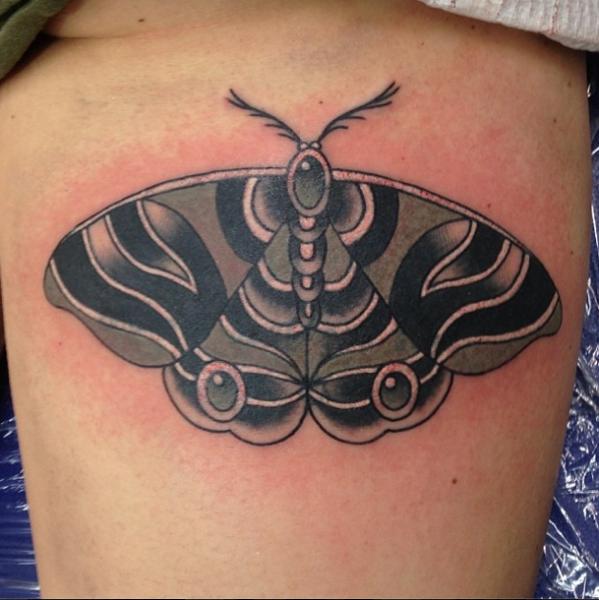 Old School Moth Tattoo by Devils Ink Tattoo