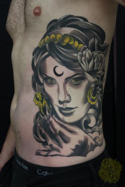 Side Gypsy Tattoo by Devils Ink Tattoo