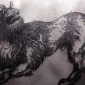 Rücken Löwen Dotwork tattoo von Hidden Moon Tattoo