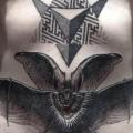 Belly Dotwork Bat tattoo by Hidden Moon Tattoo
