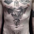 Brust Bauch Dotwork Abstrakt tattoo von Hidden Moon Tattoo