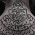 Back Neck Dotwork Decoration tattoo by Hidden Moon Tattoo